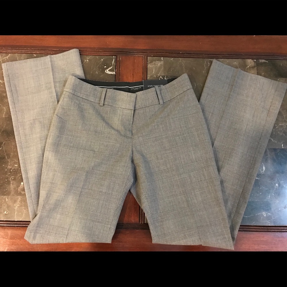 NWT Ann Taylor trouser leg work 4P gray pants